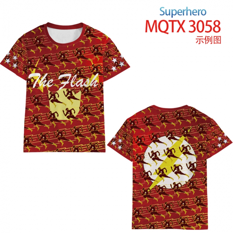 Super Hero Full color prin ting flower short sleeve T-shirt S-5XL, 8 sizes  MQTX 3058