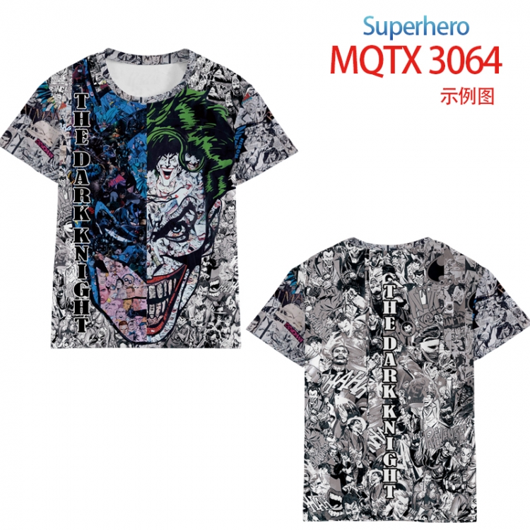 Super Hero Full color prin ting flower short sleeve T-shirt S-5XL, 8 sizes  MQTX 3065