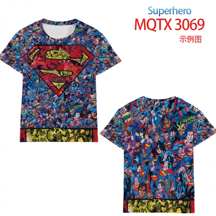 Super Hero Full color prin ting flower short sleeve T-shirt S-5XL, 8 sizes MQTX 3069