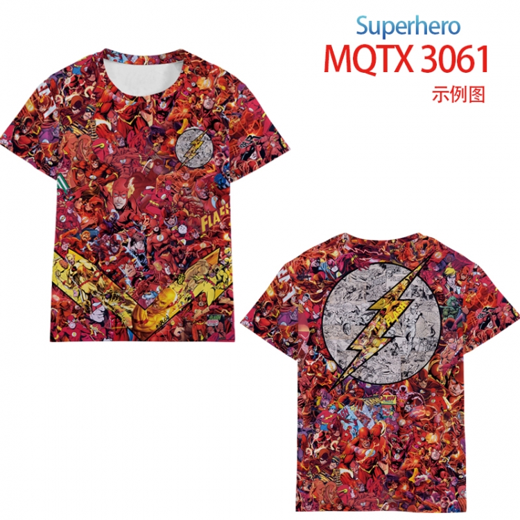 Super Hero Full color prin ting flower short sleeve T-shirt S-5XL, 8 sizes MQTX 3061
