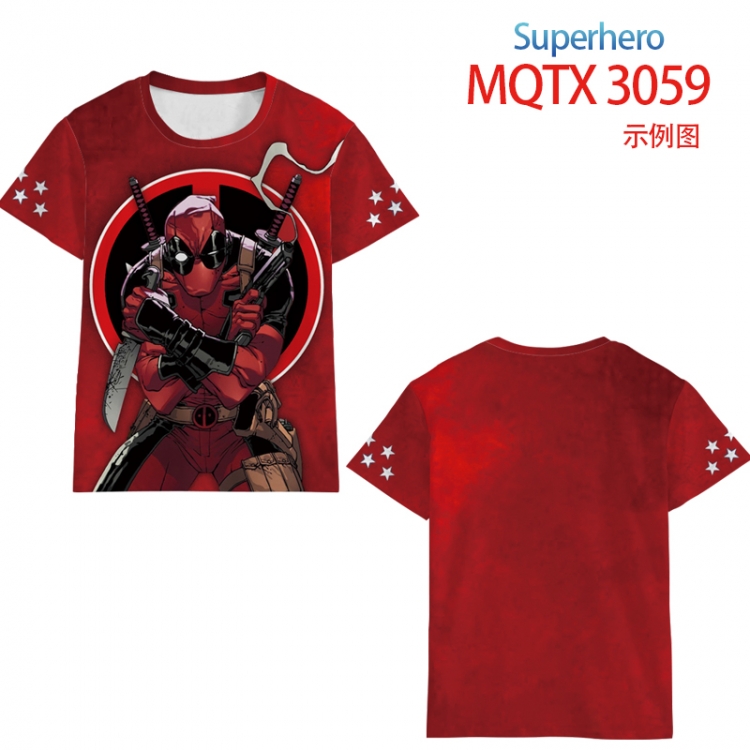 Super Hero Full color prin ting flower short sleeve T-shirt S-5XL, 8 sizes MQTX 3059