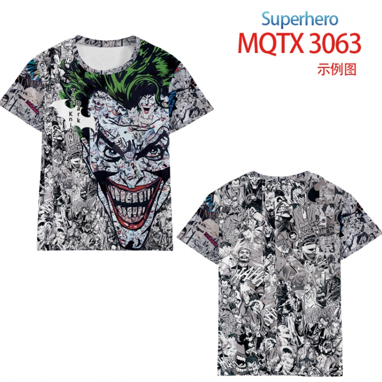 Super Hero Full color prin ting flower short sleeve T-shirt S-5XL, 8 sizes MQTX 3063