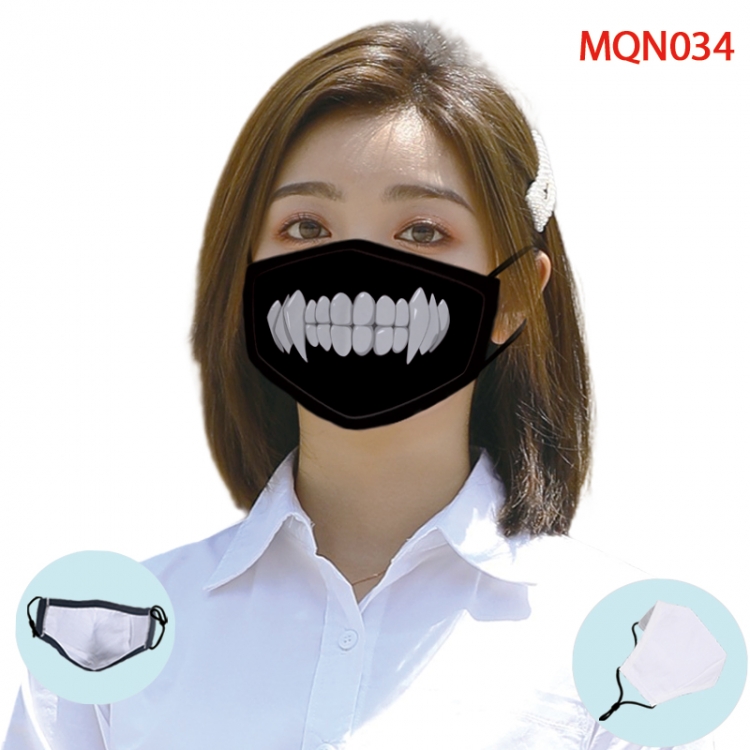 Teeth Color printing Space cotton Masks price for 5 pcs (Can be placed PM2.5 filter,but not provided)