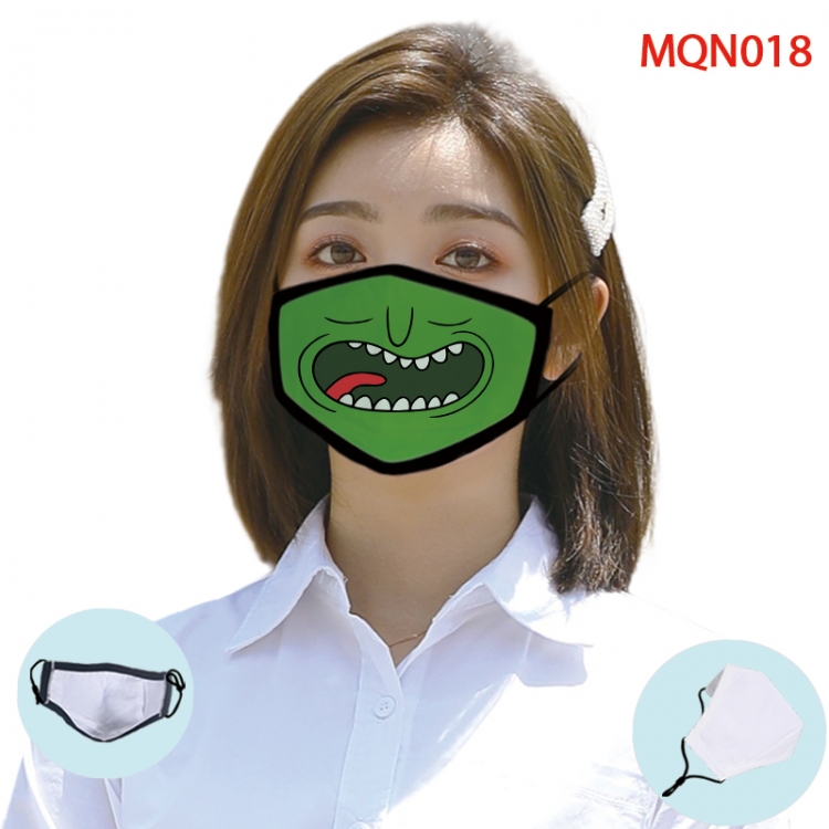 Rick and Morty Color printing Space cotton Masks price for 5 pcs (Can be placed PM2.5 filter,but not provided)