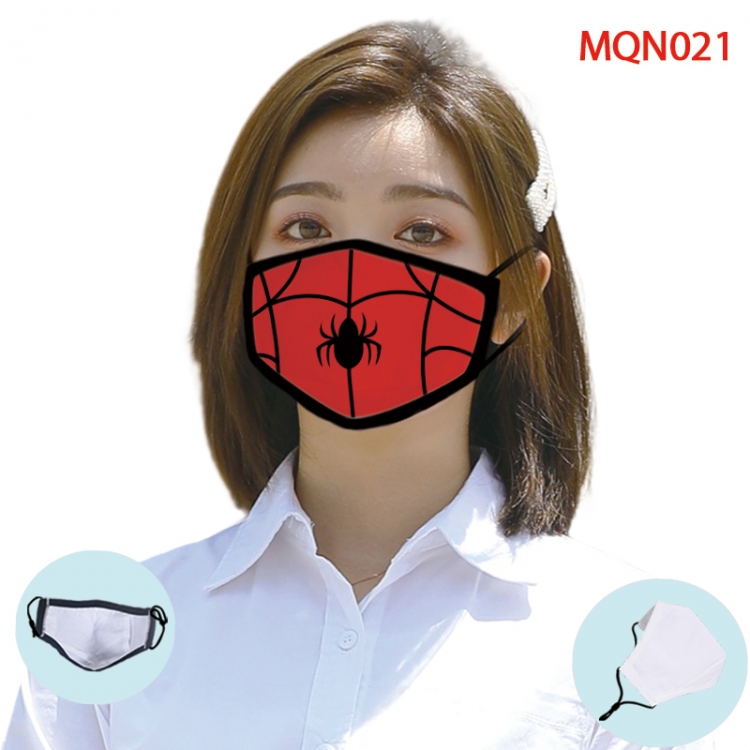 Spider man Color printing Space cotton Masks price for 5 pcs (Can be placed PM2.5 filter,but not provided)