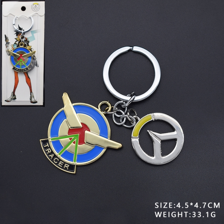 Overwatch Gold silver Key Chain Pendant Style A