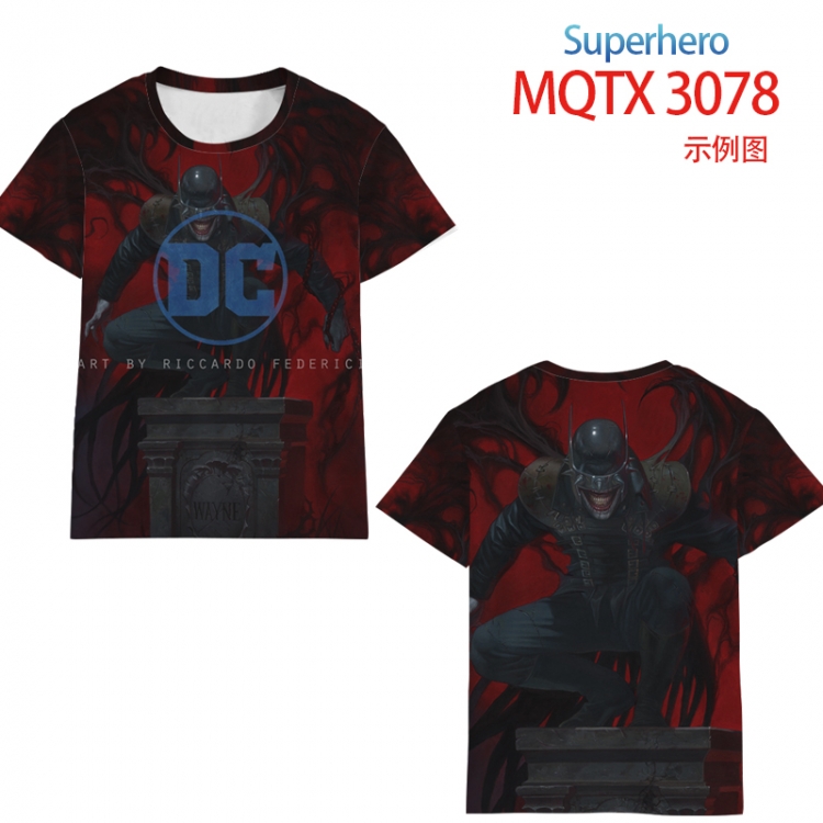 Superhero Full color printing flower short sleeve T-shirt 2XS-4XL, 9 sizes  MQTX 3078