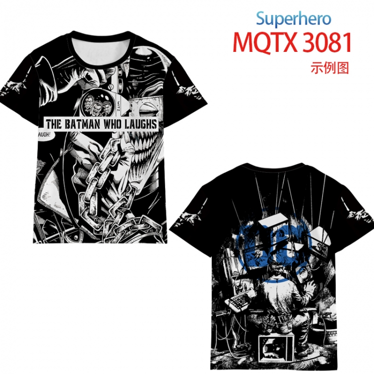 Superhero Full color printing flower short sleeve T-shirt 2XS-4XL, 9 sizes  MQTX 3081