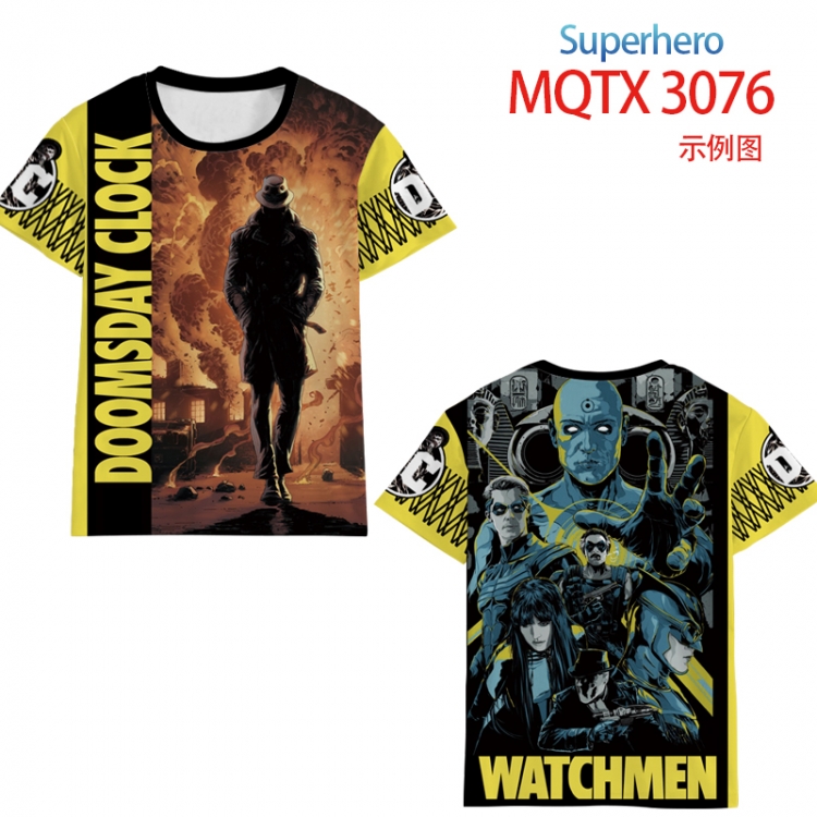Superhero Full color printing flower short sleeve T-shirt 2XS-4XL, 9 sizes   MQTX 3076
