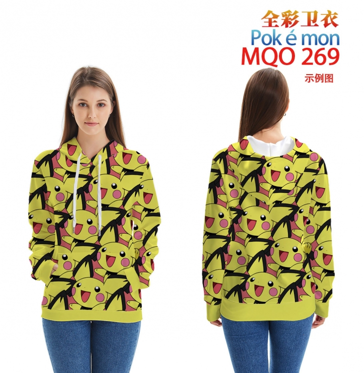 Pokemon Full Color Patch pocket Sweatshirt  Hoodie Hat  9 sizes from 2XS to 4XL MQO269