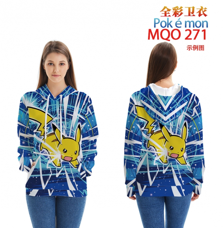 Pokemon Full Color Patch pocket Sweatshirt  Hoodie Hat  9 sizes from 2XS to 4XL MQO271