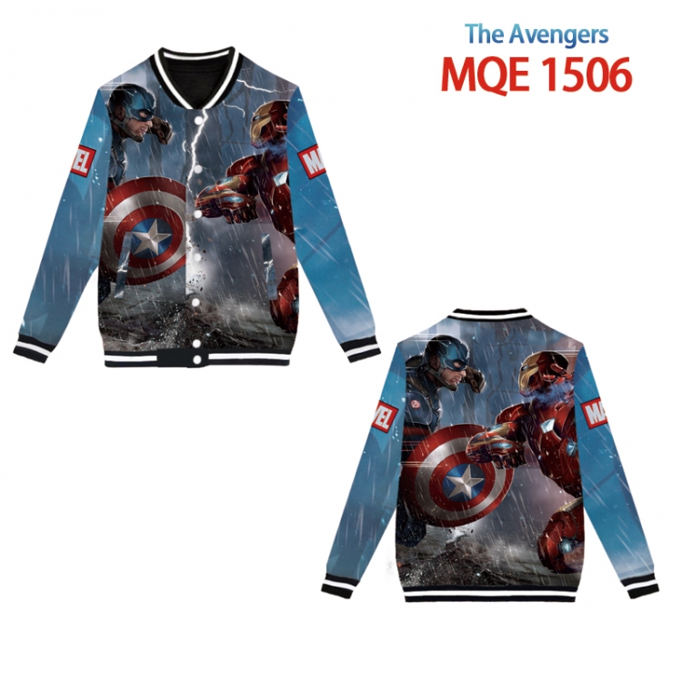 The avengers allianc  Full color round neck baseball uniform coat  Hoodie  XS to4XL 8 sizes MQE1506
