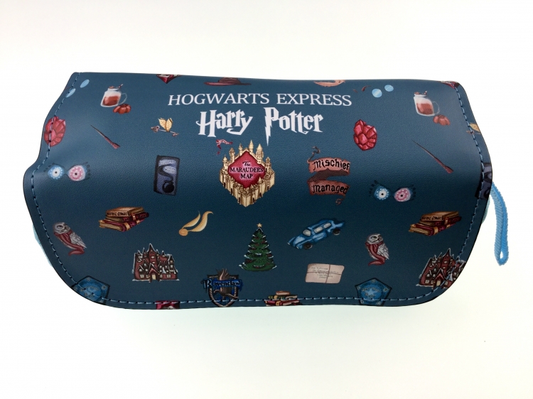 Harry Potter  Double zipper PU pencil Bag 20X10X7.5M 140G