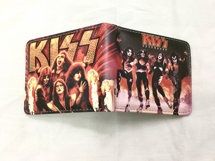 KISS Anime color picture two fold  Short wallet 11X9.5CM 60G Style C