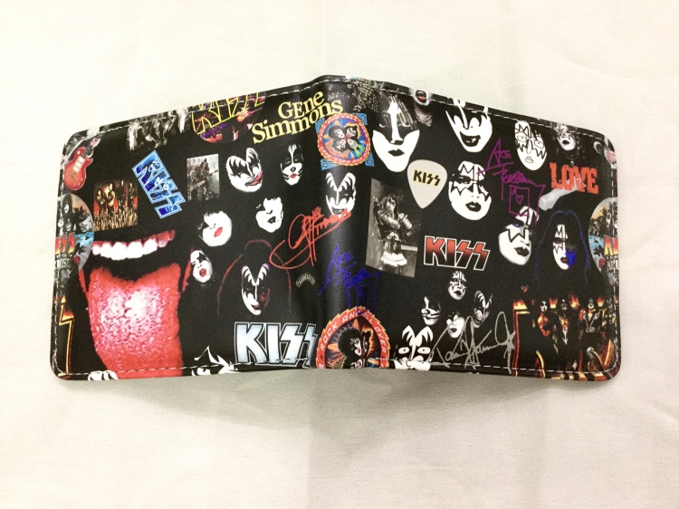 KISS Anime color picture two fold  Short wallet 11X9.5CM 60G Style B