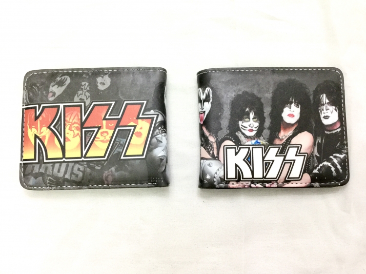 KISS Anime color picture two fold  Short wallet 11X9.5CM 60G Style A