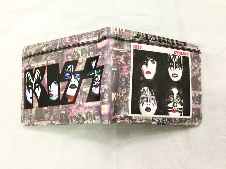 KISS Anime color picture two fold  Short wallet 11X9.5CM 60G  Style D