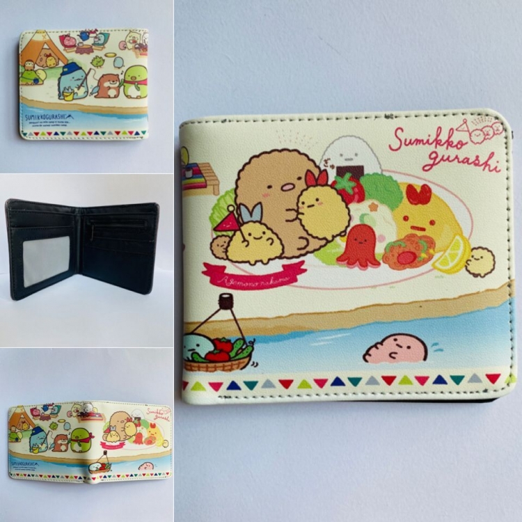 Sumikko Gurashi Anime color picture two fold  Short wallet 11X9.5CM 60G