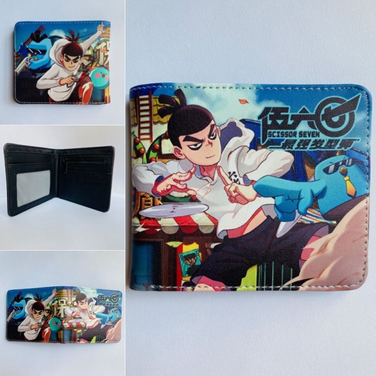 Scissor Seven Anime color picture two fold  Short wallet 11X9.5CM 60G