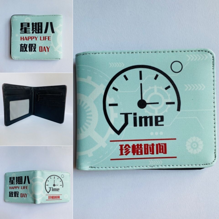 Cherish time Anime color picture two fold  Short wallet 11X9.5CM 60G