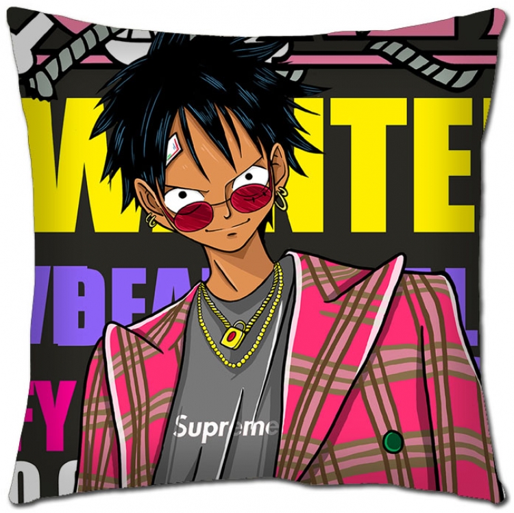 One Piece  Anime square full-color pillow cushion 45X45CM  H1-271A NO FILLING