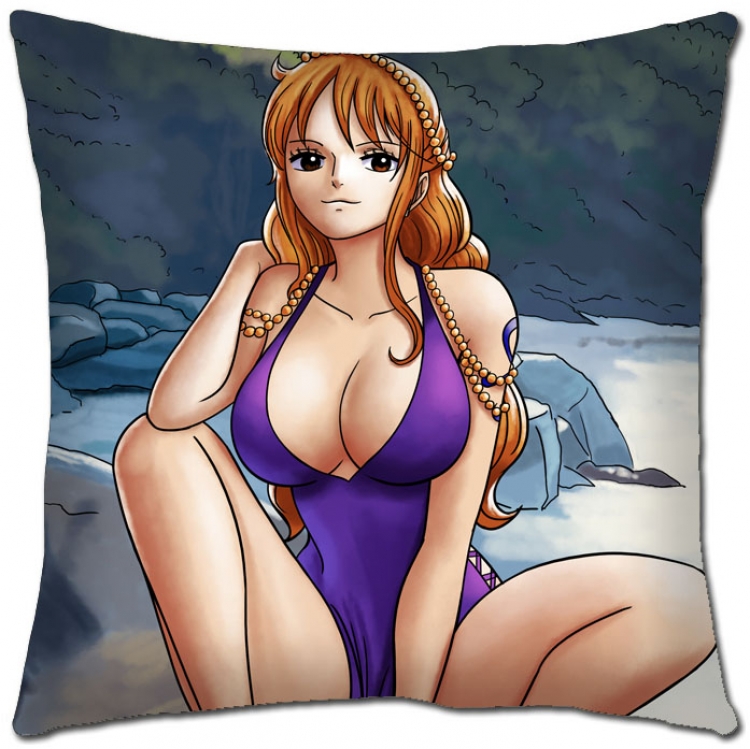 One Piece  Anime square full-color pillow cushion 45X45CM H1-298 NO FILLING