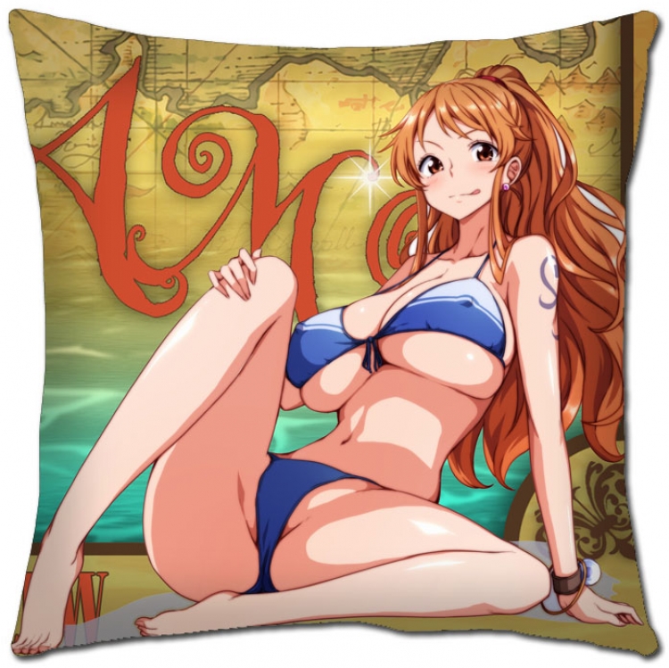 One Piece  Anime square full-color pillow cushion 45X45CM  H1-296 NO FILLING
