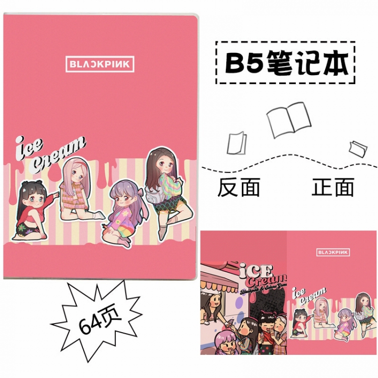 BLACK PINK Collective money B5 notebook student notepad 24.5X17.5CM price for 3 pcs