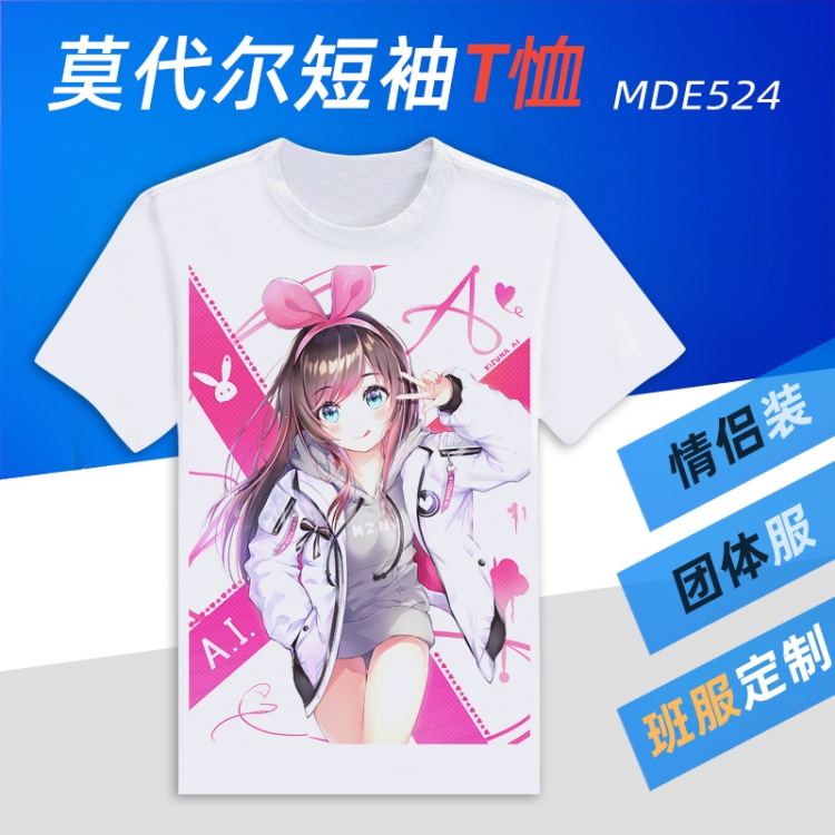 Youtuber Animation Round neck modal T-shirt can be customized by single style MDE524