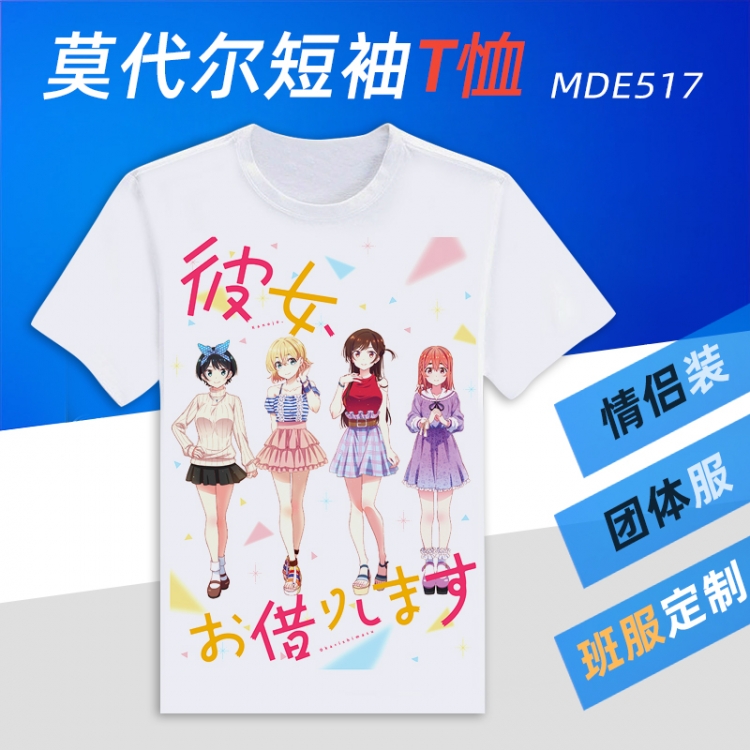 Rent-A-Girlfriend Animation Round neck modal T-shirt can be customized by single style MDE517