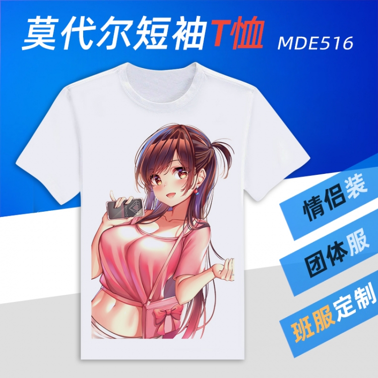 Rent-A-Girlfriend Animation Round neck modal T-shirt can be customized by single style MDE516