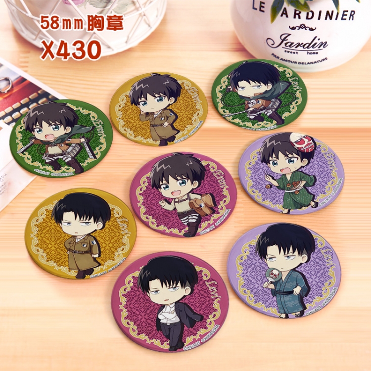 Shingeki no Kyojin Anime a set of 8 models Tinplate coated badge 6CM X430