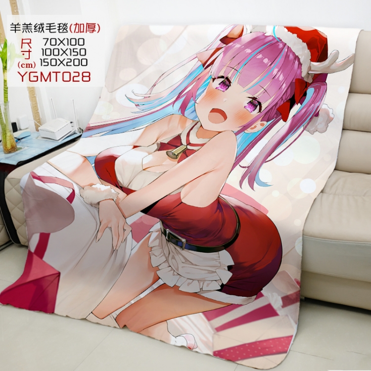  Youtuber Anime double-sided printing super large lambskin blanket can be customized by single style 150X200CM YGMT028