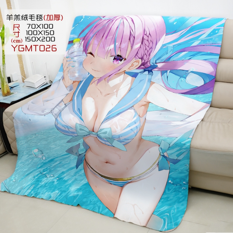 Youtuber Anime double-sided printing super large lambskin blanket can be customized by single style 150X200CM YGMT026