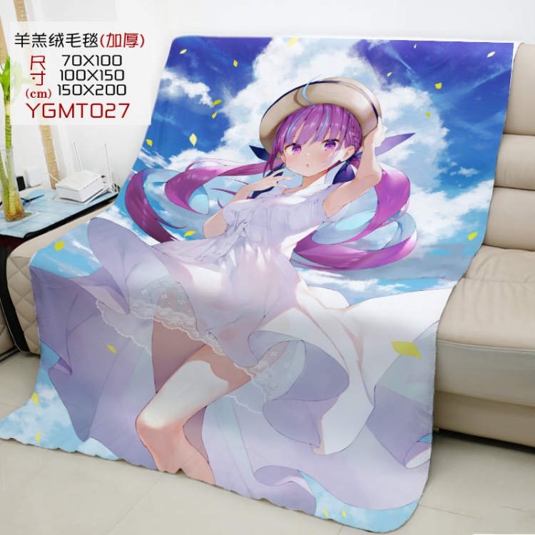  Youtuber Anime double-sided printing super large lambskin blanket can be customized by single style 150X200CM YGMT027
