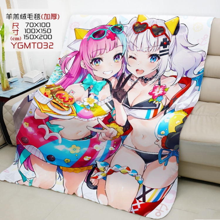  Youtuber Anime double-sided printing super large lambskin blanket can be customized by single style 150X200CM YGMT032