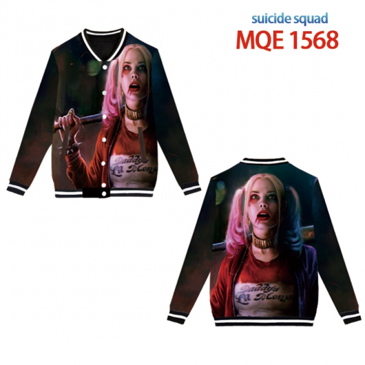 Suicide squad Full color round neck baseball uniform coat Hoodie XS to 4XL 8 sizes MQE1568