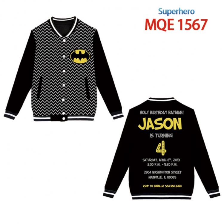 Suicide squad Full color round neck baseball uniform coat Hoodie XS to 4XL 8 sizes MQE1567