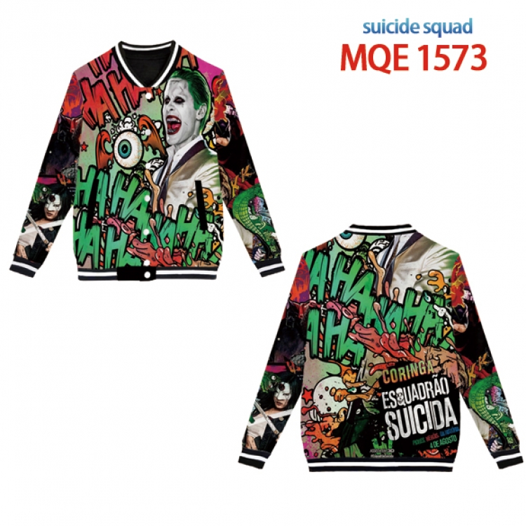 Suicide squad Full color round neck baseball uniform coat Hoodie XS to 4XL 8 sizes MQE1573
