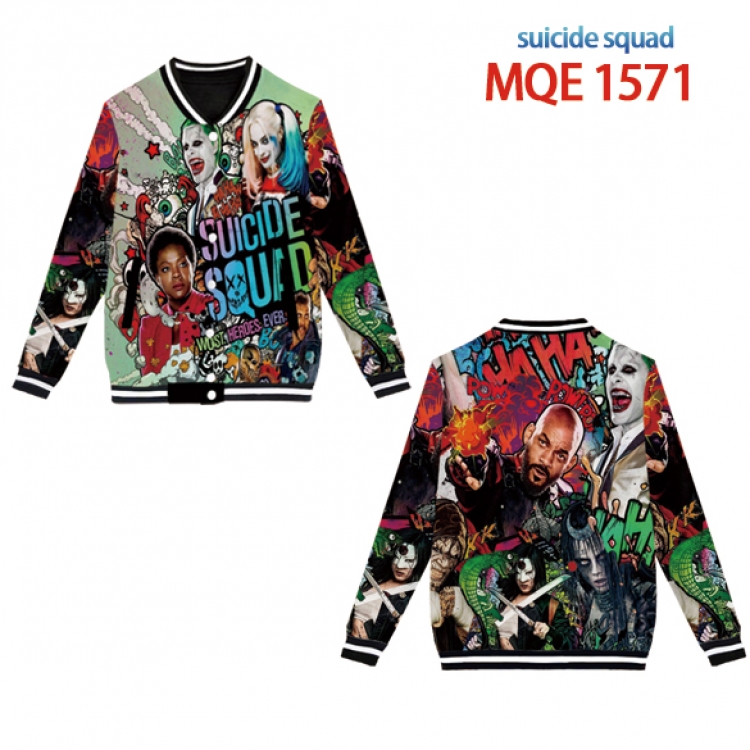 Suicide squad Full color round neck baseball uniform coat Hoodie XS to 4XL 8 sizes MQE1571
