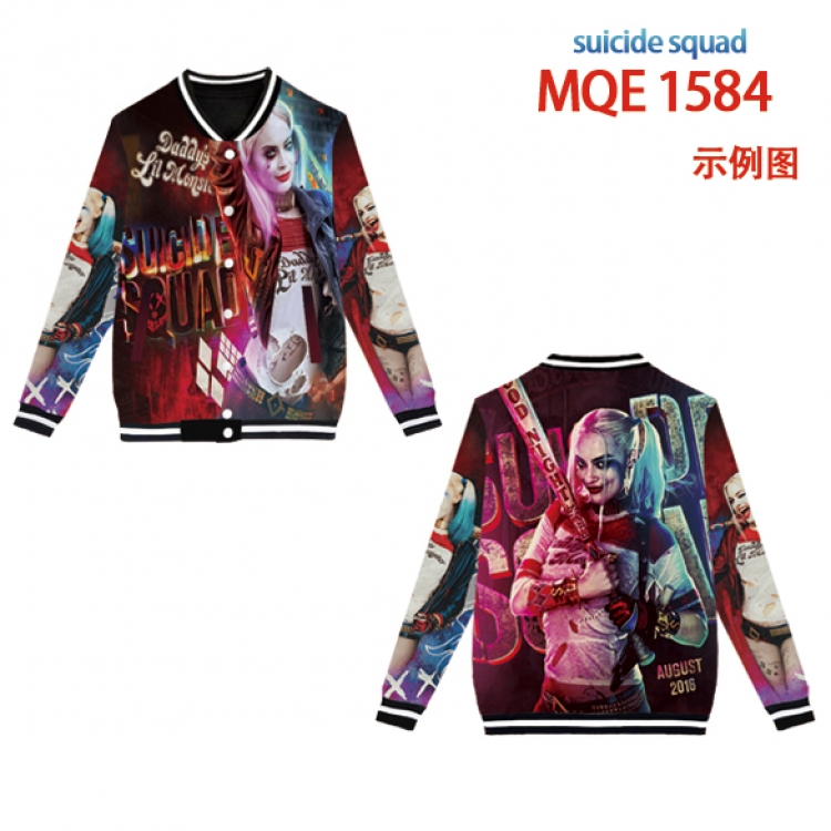 Suicide squad Full color round neck baseball uniform coat Hoodie XS to 4XL 8 sizes MQE1584