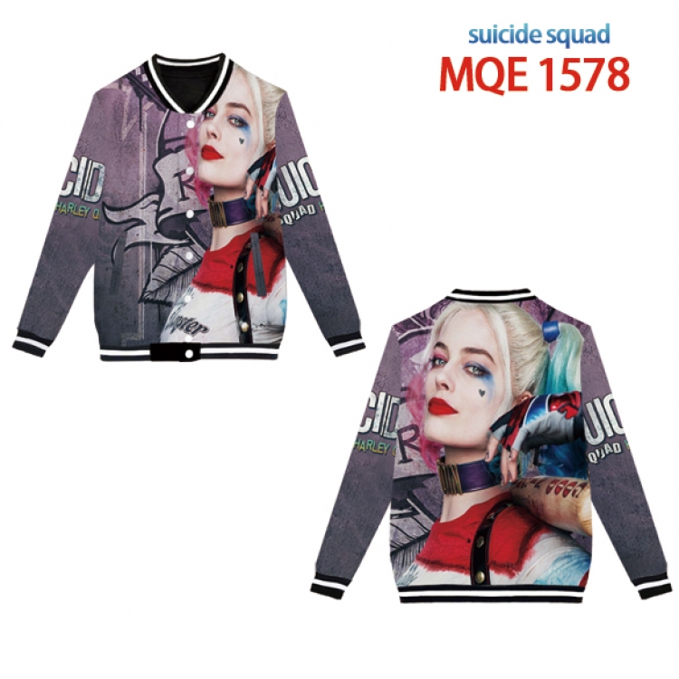 Suicide squad Full color round neck baseball uniform coat Hoodie XS to 4XL 8 sizes MQE1578