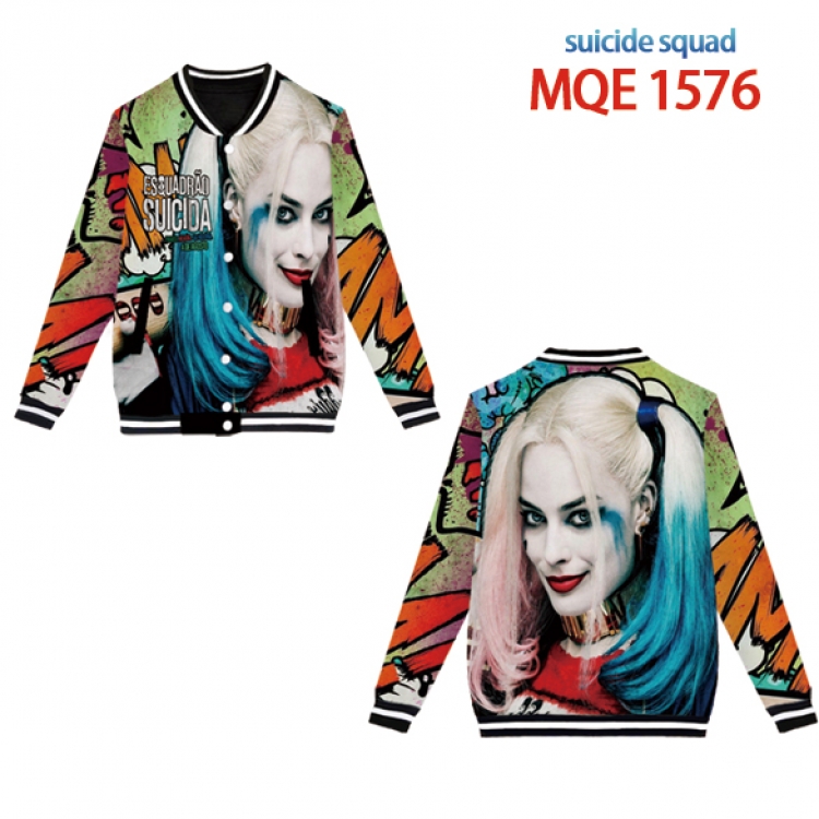 Suicide squad Full color round neck baseball uniform coat Hoodie XS to 4XL 8 sizes MQE1576