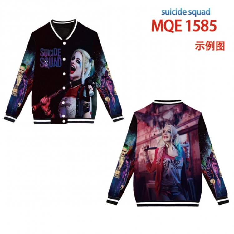 Suicide squad Full color round neck baseball uniform coat Hoodie XS to 4XL 8 sizes MQE1585