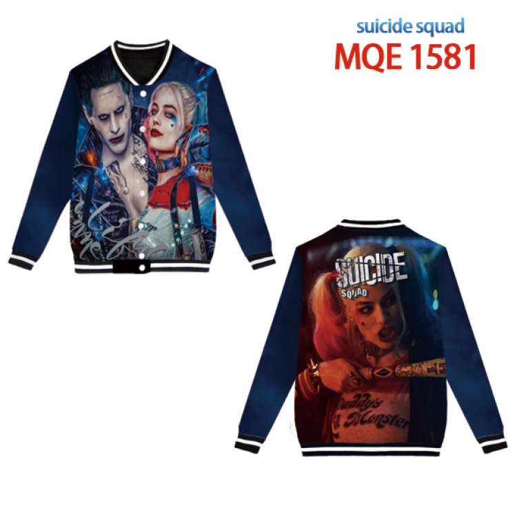 Suicide squad Full color round neck baseball uniform coat Hoodie XS to 4XL 8 sizes MQE1581