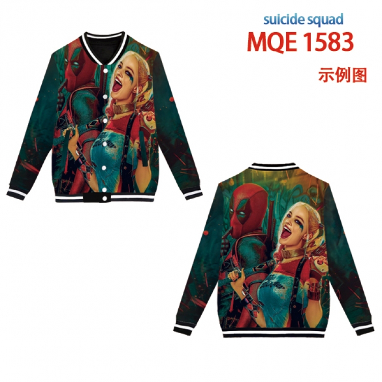 Suicide squad Full color round neck baseball uniform coat Hoodie XS to 4XL 8 sizes MQE1583