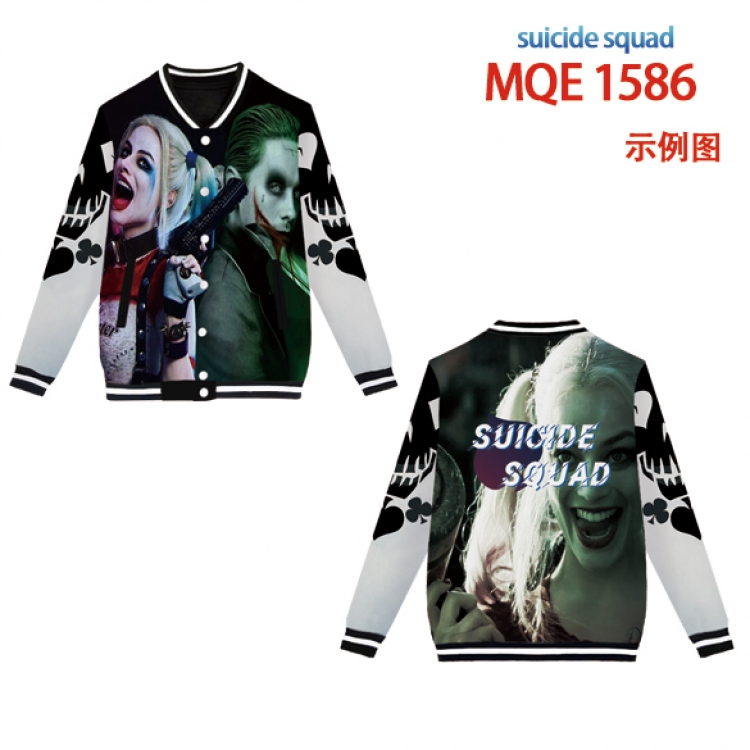 Suicide squad Full color round neck baseball uniform coat Hoodie XS to 4XL 8 sizes MQE1586