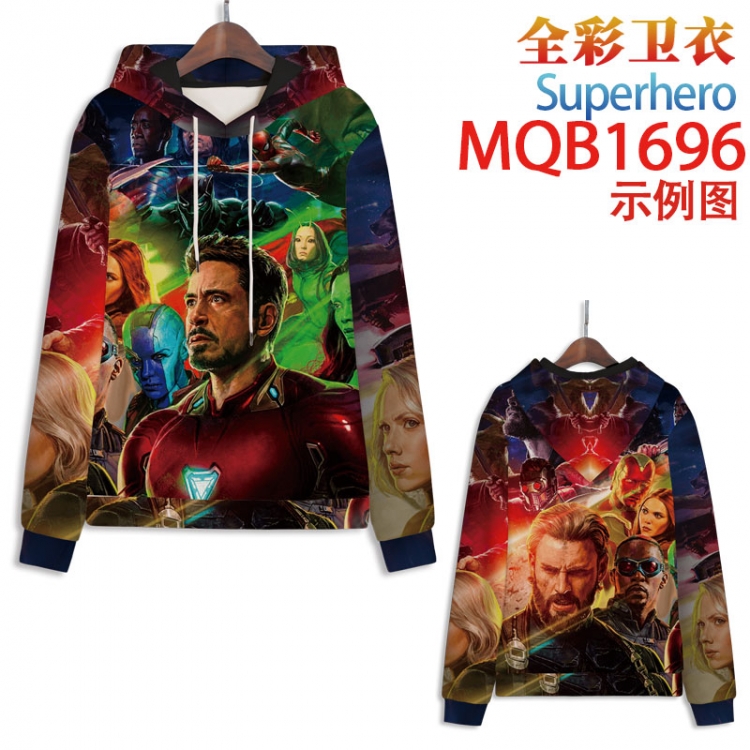 Superhero Full Color Patch pocket Sweatshirt Hoodie EUR SIZE 9 sizes from XXS to XXXXL MQB1696