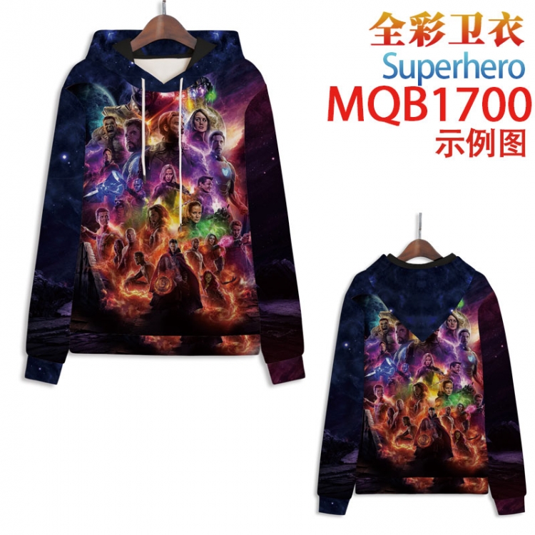 Superhero Full Color Patch pocket Sweatshirt Hoodie EUR SIZE 9 sizes from XXS to XXXXL MQB1700