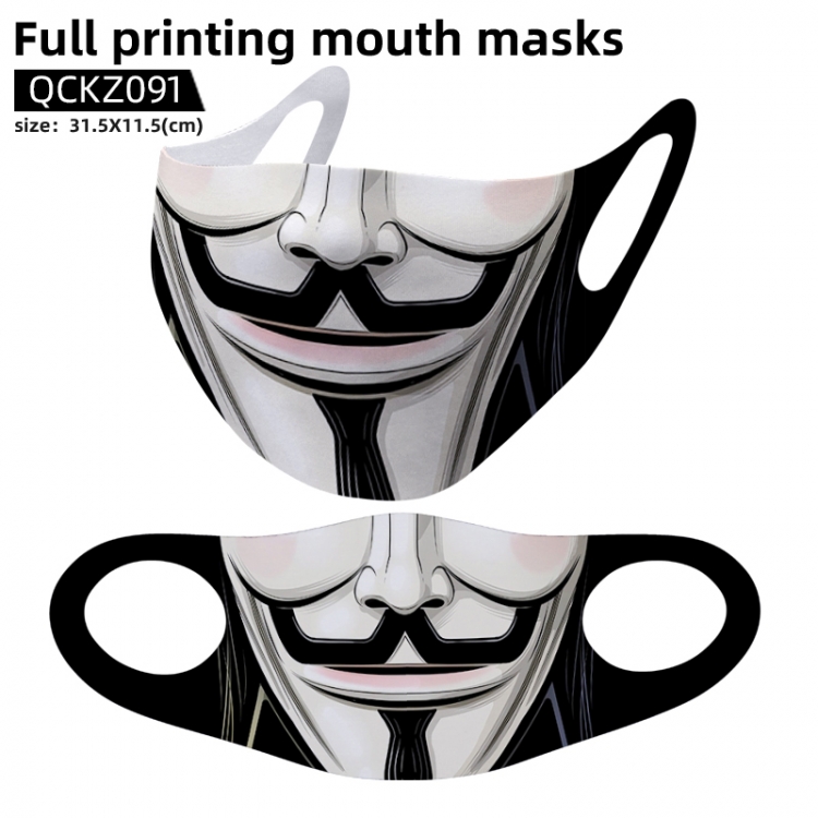 V for Vendetta full color mask 31.5X11.5cm price for 5 pcs QCKZ091